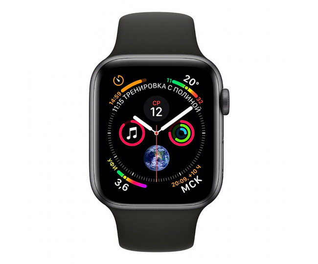 Apple Watch Series 4 GPS 44mm Space Gray Aluminum Case with Black Sport Band (MU6D2GK) б/в